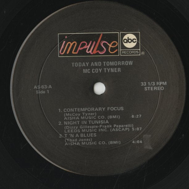 McCoy Tyner / マッコイ・タイナー / Today And Tomorrow (AS-63)