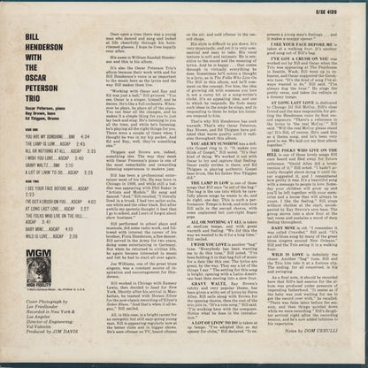 Bill Henderson - With The Oscar Peterson Trio (SE4128) LP 1963 US MGM｜中古LP