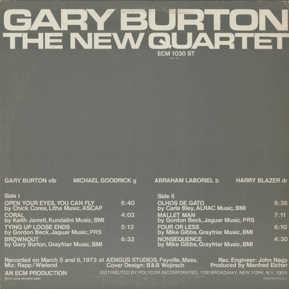 Gary Burton / ゲイリー・バートン / The New Quartet (ECM 1030 ST)