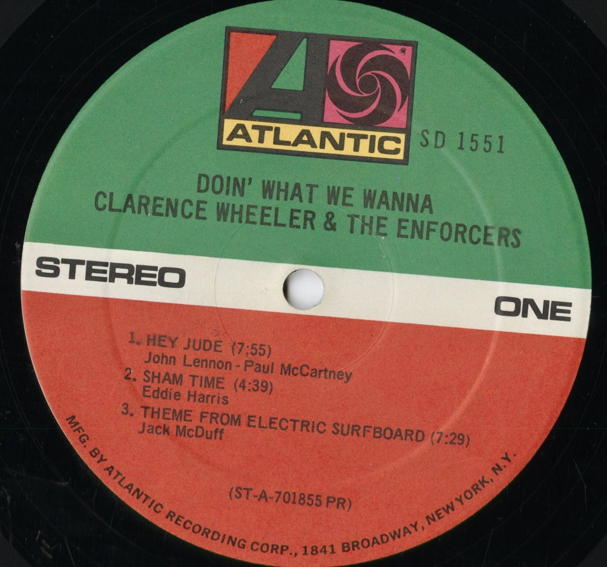 Clarence Wheeler & The Enforcers - Doin' What We Wanna (SD 1551) 1970 US Atlantic｜中古LP
