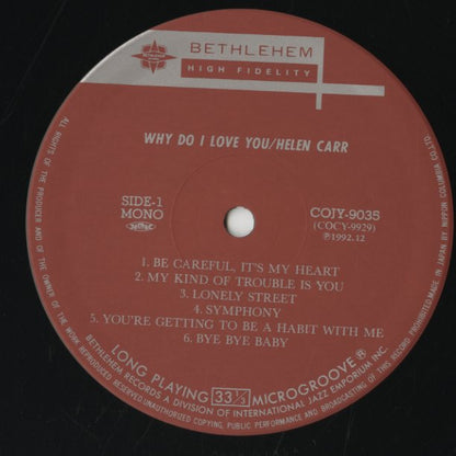 Helen Carr - Why Do I Love You (COJY-9035) 1992 JPN Bethlehem｜中古LP