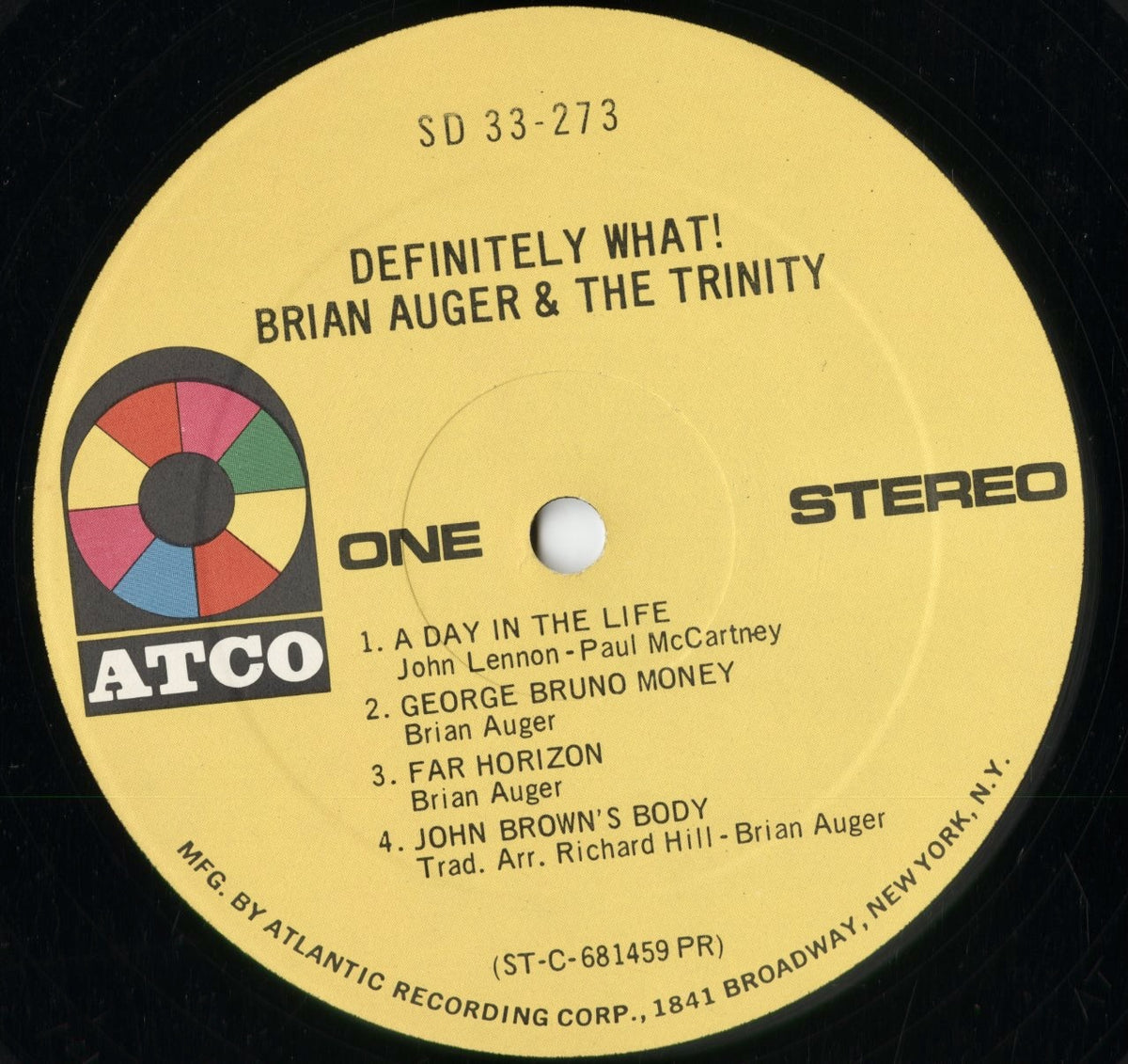 Brian Auger - Difinitry What!... (SD 33-273) 1969 US ATCO｜中古LP