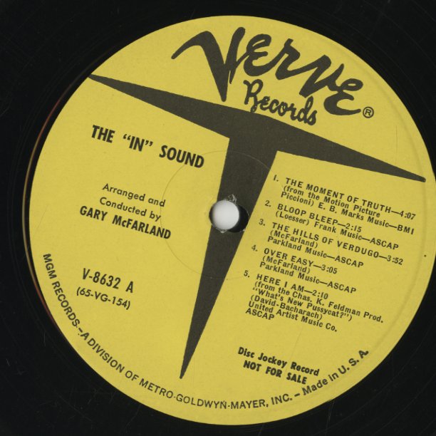 Gary McFarland / ゲイリー・マクファーランド / The In Sound (V-8632)
