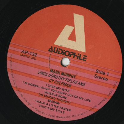 Mark Murphy / マーク・マーフィー / Sings Dorothy Fields And Cy Coleman (AP-132)