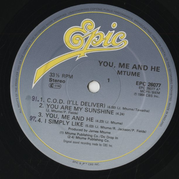 Mtume / エムトゥーメ / You,Me and He (EPC26077)
