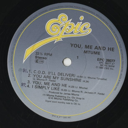 Mtume / エムトゥーメ / You,Me and He (EPC26077)