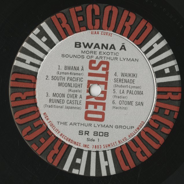 Arthur Lyman - Bwana A (SR808) 1959 US Hifi Records｜中古LP