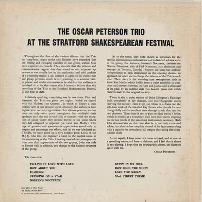 Oscar Peterson – At The Stratford Shakespearean Festival (MV 4011) LP 1980 JPN Verve Mono