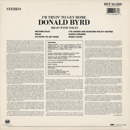 Donald Byrd / ドナルド・バード / I'm Tryin' To Get Home (BST-84188)  1986 US DMM Pressing
