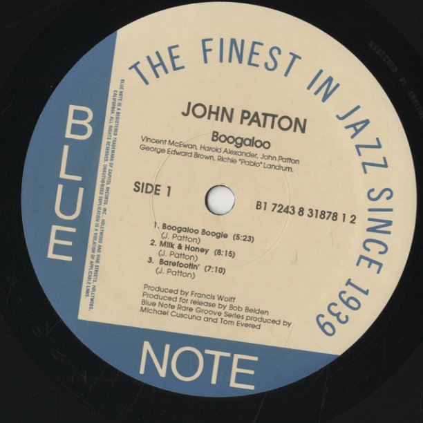 John Patton / ジョン・パットン / Boogaloo (B1 7243 8 31878 1 2)