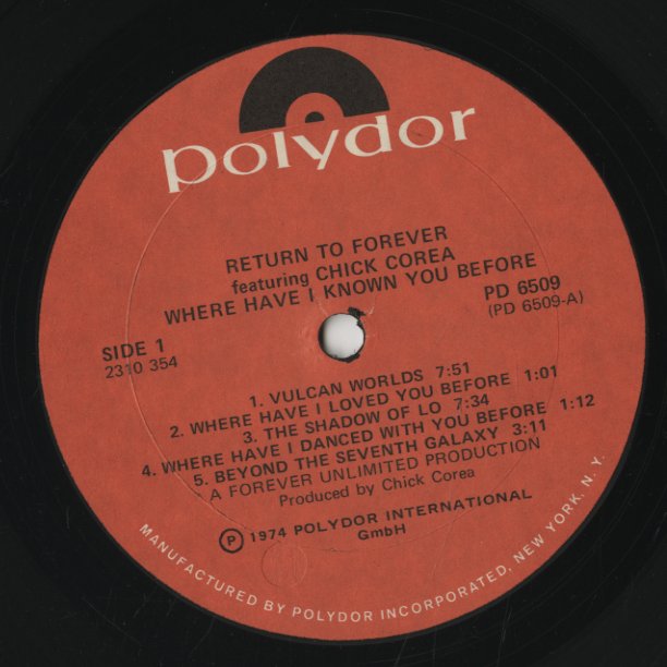 Return To Forever / リターン・トゥ・フォーエヴァー / Where Have I Known You Before (PD 6509)