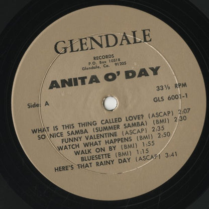 Anita O'Day / アニタ・オデイ / Anita and Rhythm Section (GLS 6001-1)