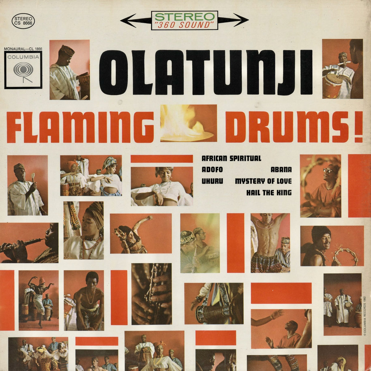 Olatunji - Flaming Drums! (CS 8666) 1960's US Columbia｜中古LP