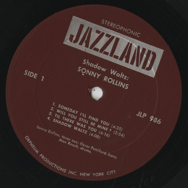 Sonny Rollins / ソニー・ロリンズ / Shadow Waltz (986)