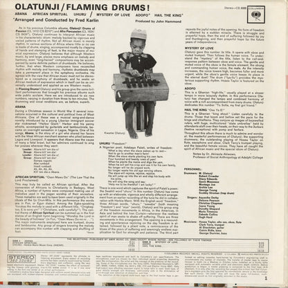 Olatunji - Flaming Drums! (CS 8666) 1960's US Columbia｜中古LP