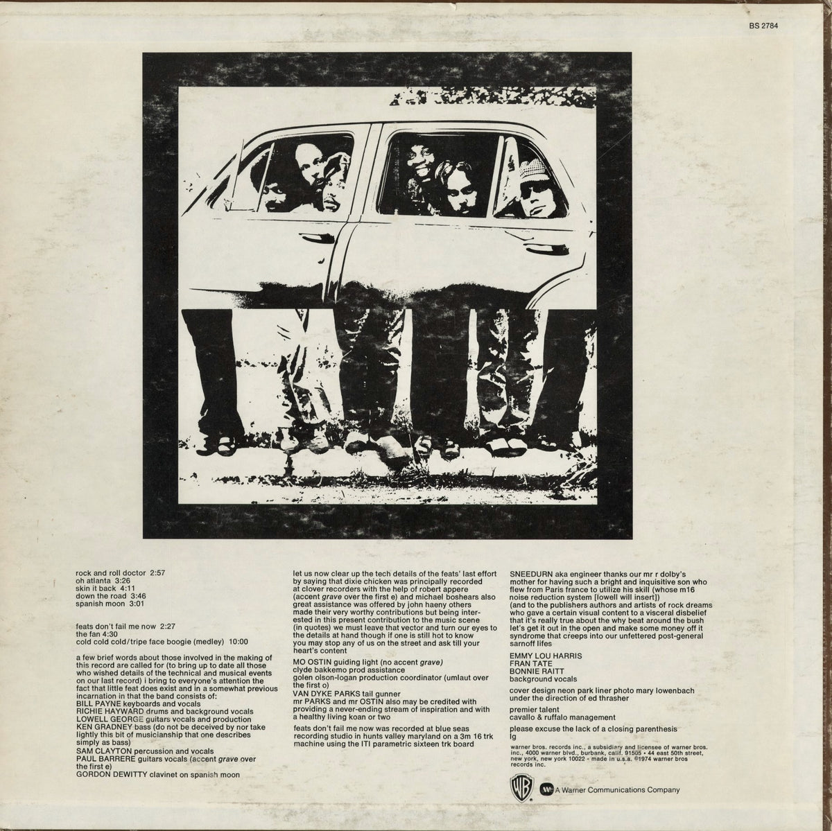 Little Feat - Feats Don't Fail Me Now (BS 2784) 1974 US Warner Bros.｜中古LP