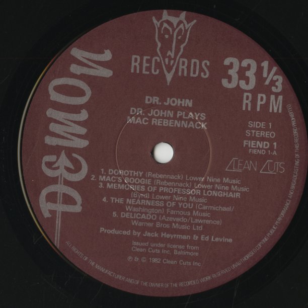 Dr. John / ドクター・ジョン / Plays Mac Rebennack (FIEND1)
