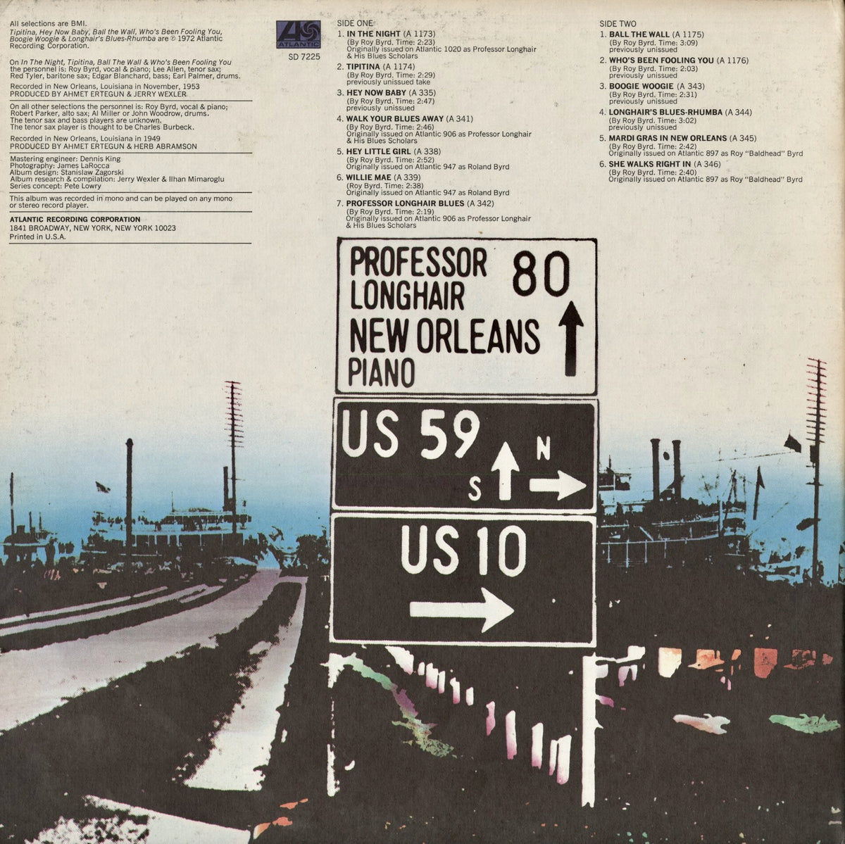 Professor Longhair - New Orleans Piano (SD 7225) 1972 US Atlantic｜中古LP