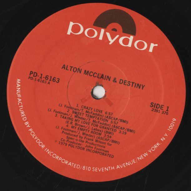 Alton McClain & Destiny / アルトン・マクレイン＆デスティニー (1978) (PD-1-6163)