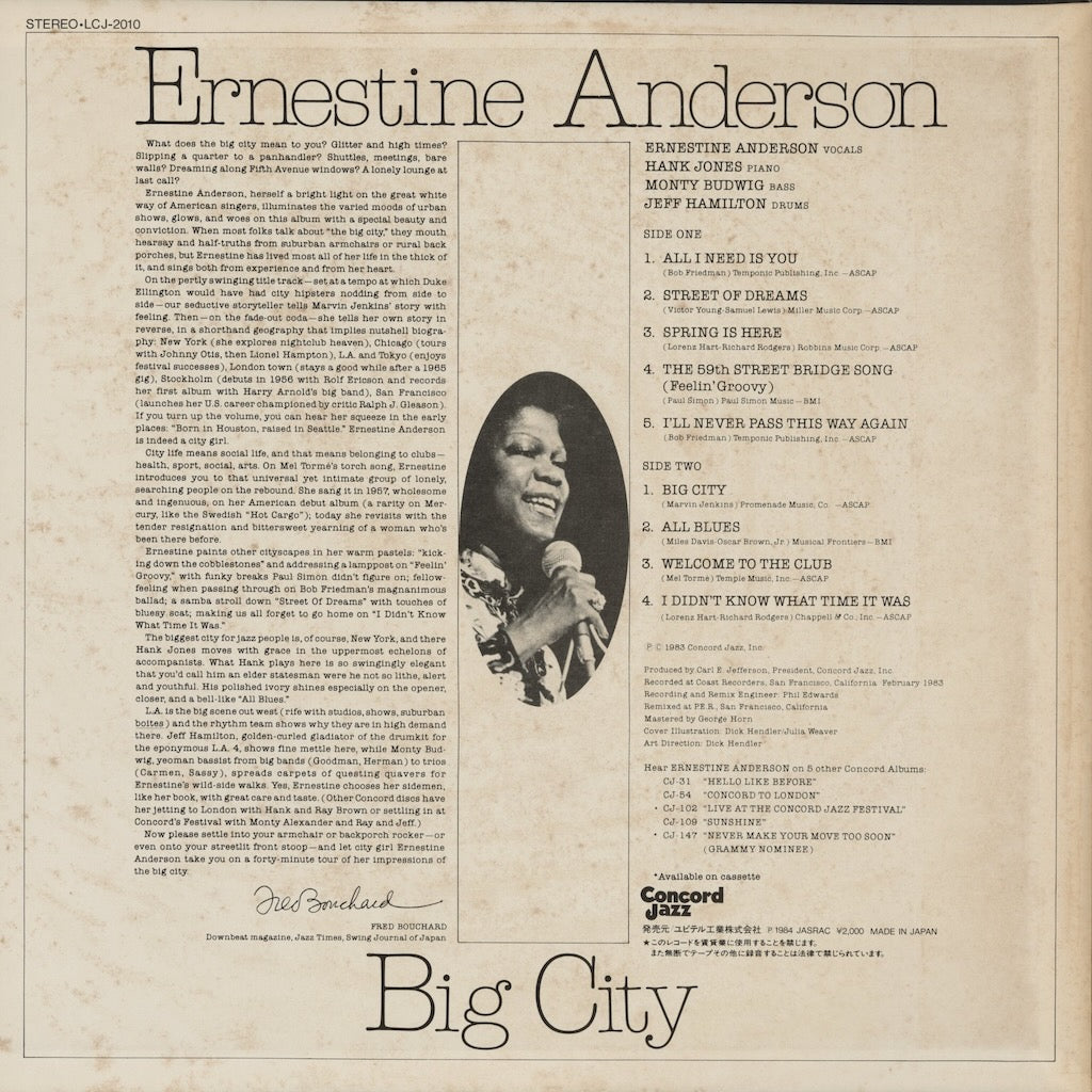 Ernestine Anderson / アーネスティン・アンダーソン / Big City (LCJ-2010)