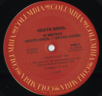 Heath Brothers – In Motion (JC 35816) 1979 US Columbia｜中古LP