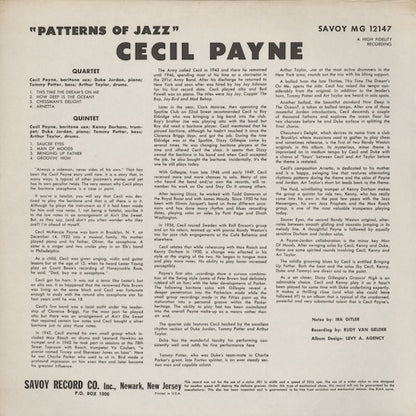 Cecil Payne - Patterns Of Jazz (MG 12147) LP 1970's US Savoy｜中古LP
