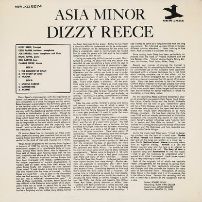 Dizzy Reece / ディジー・リース / Asia Minor (NJLP 8274) 1992 US Pressing