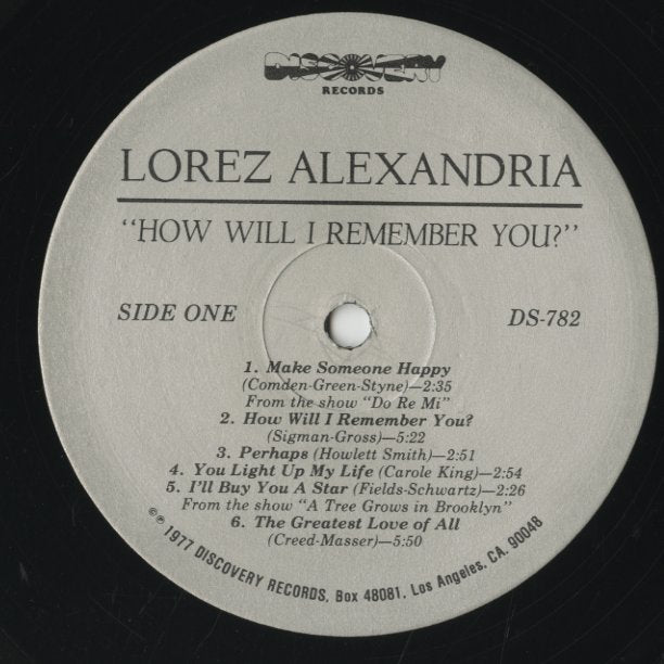 Lorez Alexandria / ロレツ・アレキサンドリア / How Will I Remember You? (DS-782)