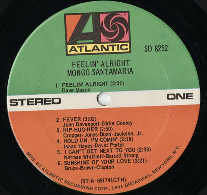 Mongo Santamaria - Feelin' Alright (SD 8252) 1970 US Atlantic｜中古LP