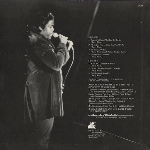 Barry White - Just Another Way To Say I Love You (GP369) 1975 JPN 20th Century Records｜中古LP
