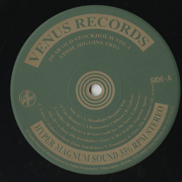 Eddie Higgins - Dear Old Stockholm (TKJV-19108) 2003 JPN Venus｜中古LP