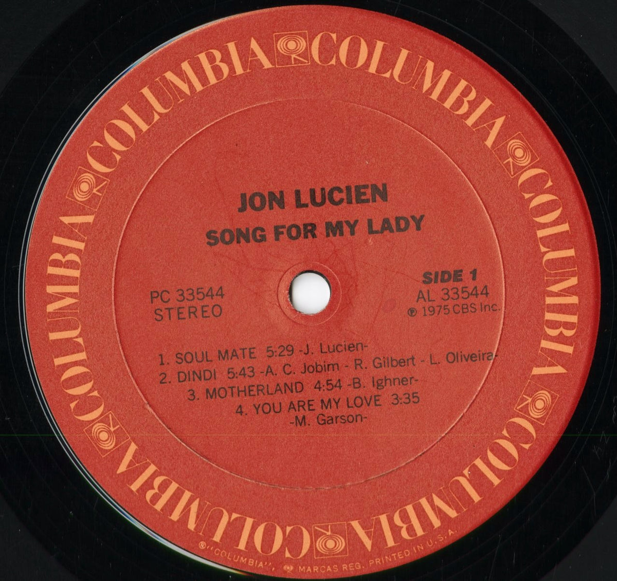 Jon Lucien - Song For My Lady (PC 33544) 1975 US Columbia｜中古LP