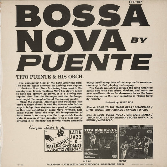 Tito Puente - Bossa Nova By Puente (PLP-107) LP 1988 SPA Palladium Latin Jazz & Dance Records｜中古LP