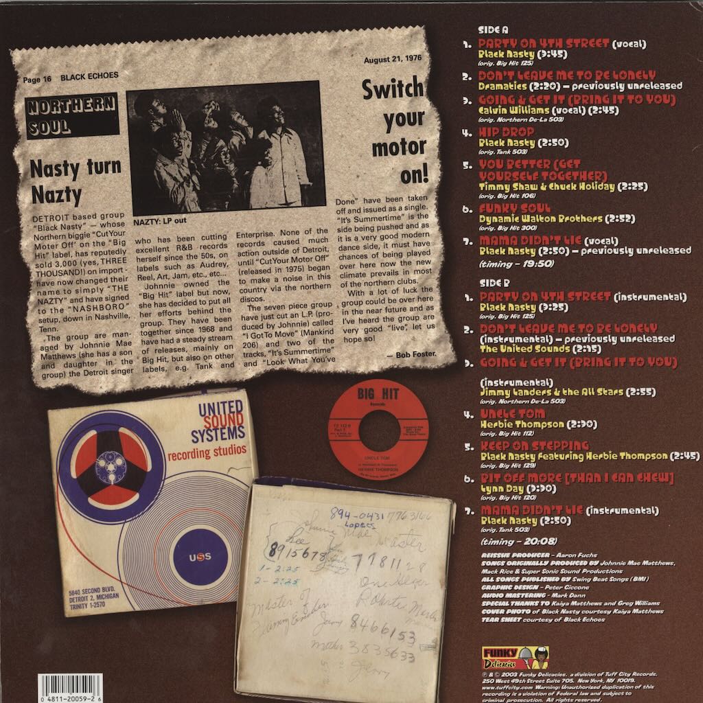 V.A. / Funky Funky Detroit (DEL LP 0058) LP 2003 US Funky Delicacies｜中古LP