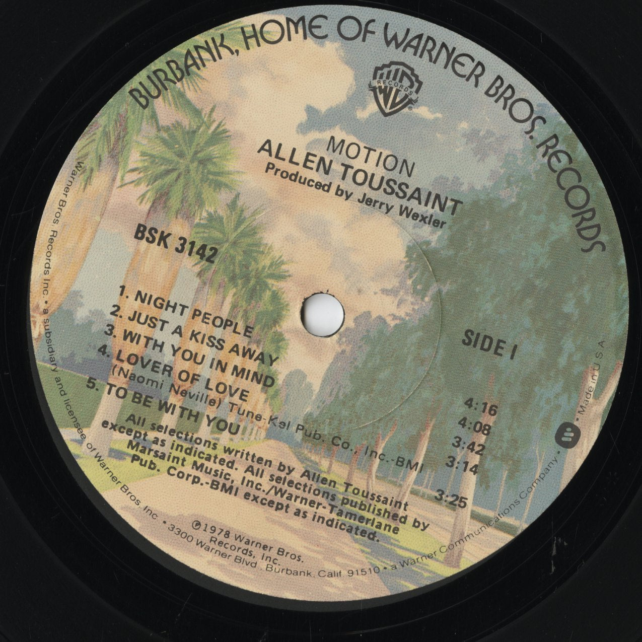 Allen Toussaint - Motion (BSK 3142) LP 1978 US Warner Bros｜中古LP