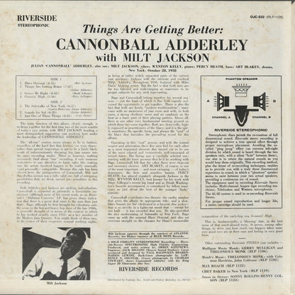 Cannonball Adderley / キャノンボール・アダレイ / Things Are Getting Better (OJC-1128)