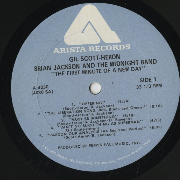 Gil Scott Heron / ギル・スコット・ヘロン　ブライアン・ジャクソン / The First Minute Of A New Day (A4030)