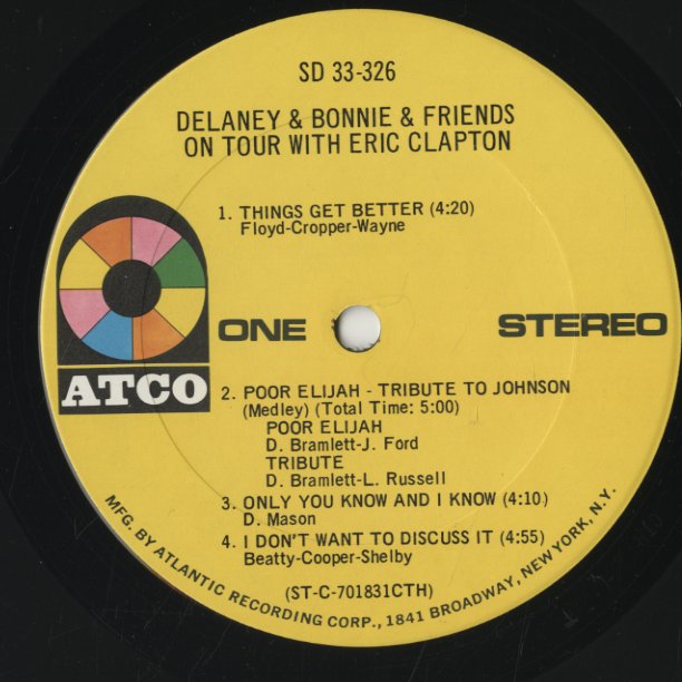 Delaney & Bonnie  / デラニー・アンド・ボニー / On Tour with Eric Clapton (SD 33-326)