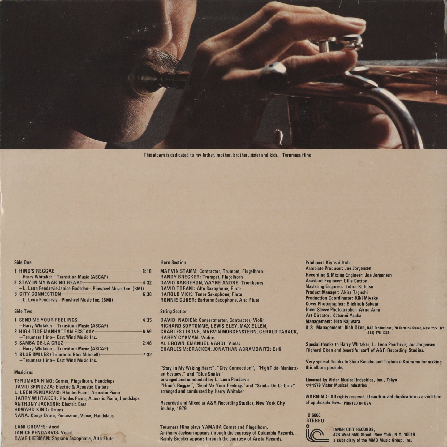 Terumasa Hino - City Connection (IC6068) LP 1979 US Inner City｜中古LP