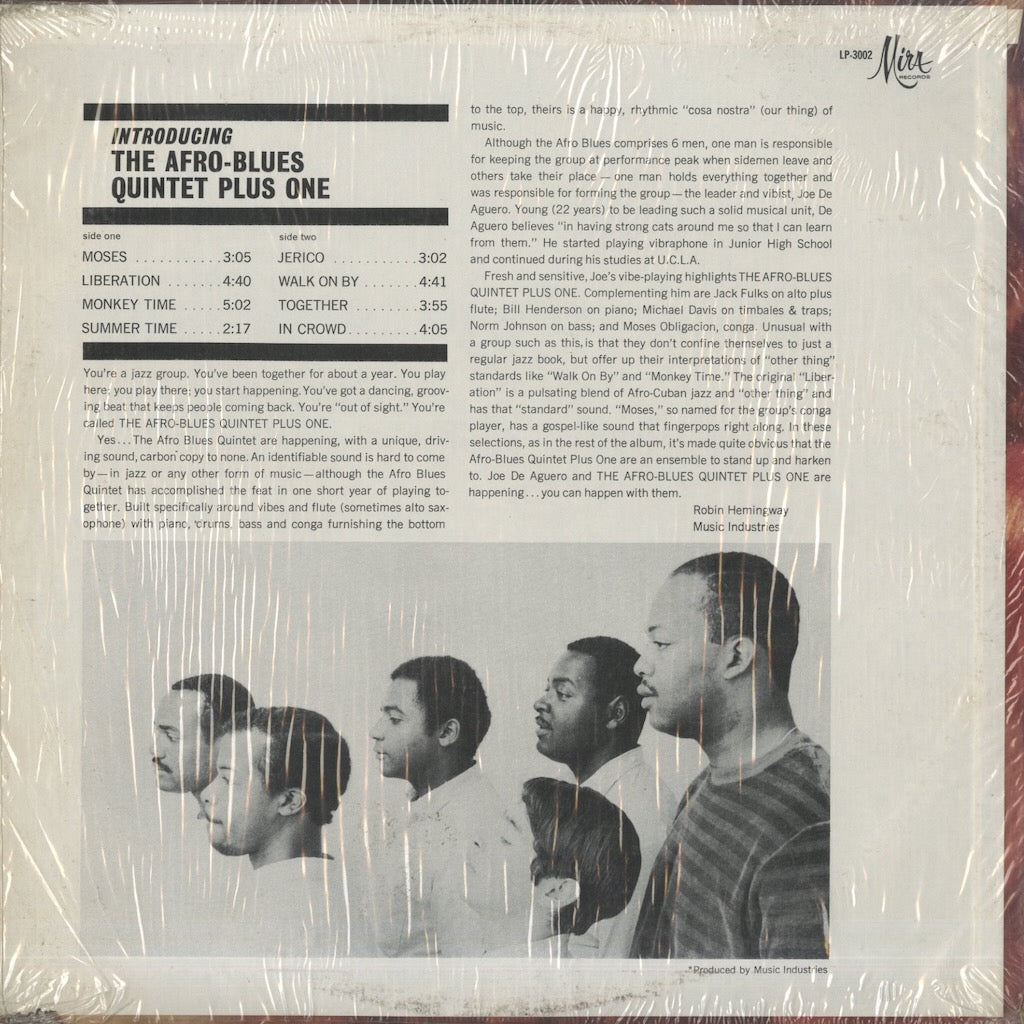 Afro Blues Quintet Plus One - Introducing (LPS 3002) LP 1965 US Mira Records｜中古LP