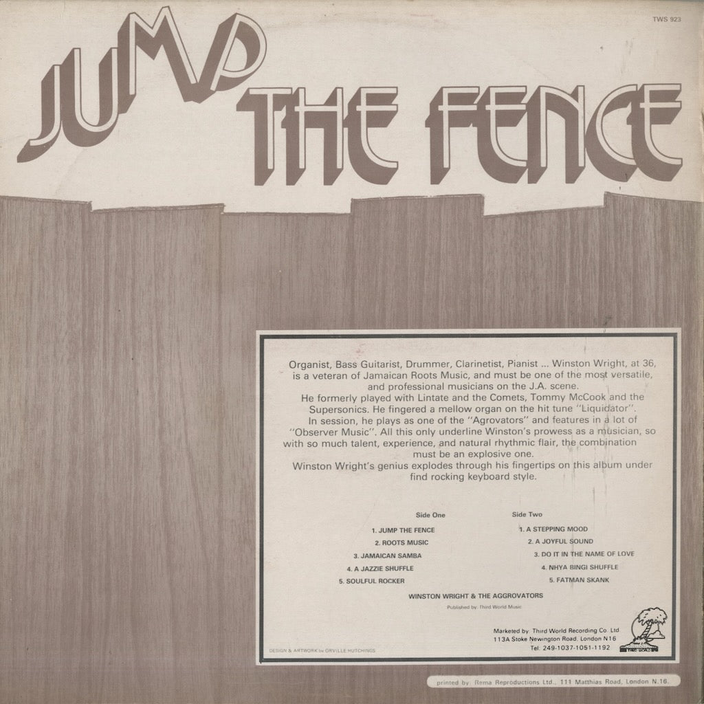 Winston Wright / ウィンストン・ライト / Jump The Fence (TWS 923)