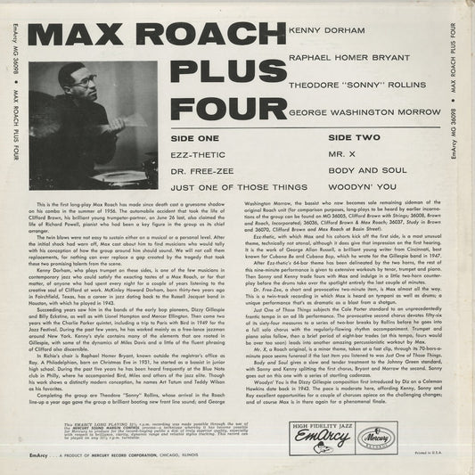 Max Roach - Plus Four (MG 36098) 1970's US Mercury｜中古LP