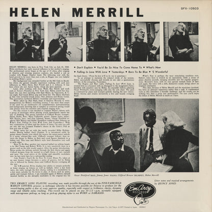 Helen Merrill - Helen Merrill With Clifford Brown (SFX-10503) 1977 JPN Mercury｜中古LP