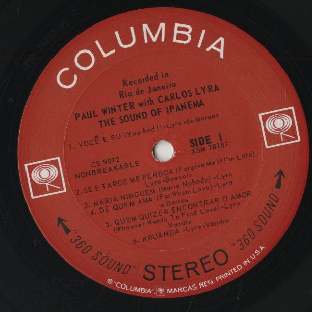 Paul Winter With Carols Lyra / ポール・ウィンター、カルロス・リラ / The Sound Of Ipanema (CS 9072)