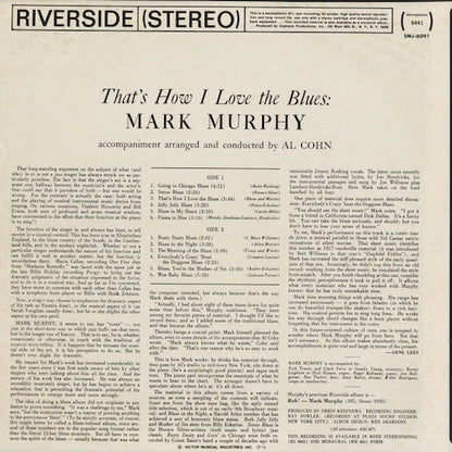 Mark Murphy - That's How I Love The Blues! (SMJ-6091) 1975 JPN Riverside｜中古LP