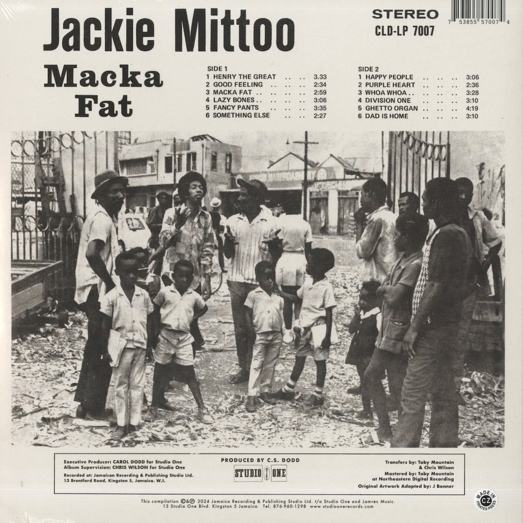 Jackie Mittoo - Macka Fat (CLD-LP 7007) 2024 UK Studio One｜新品LP