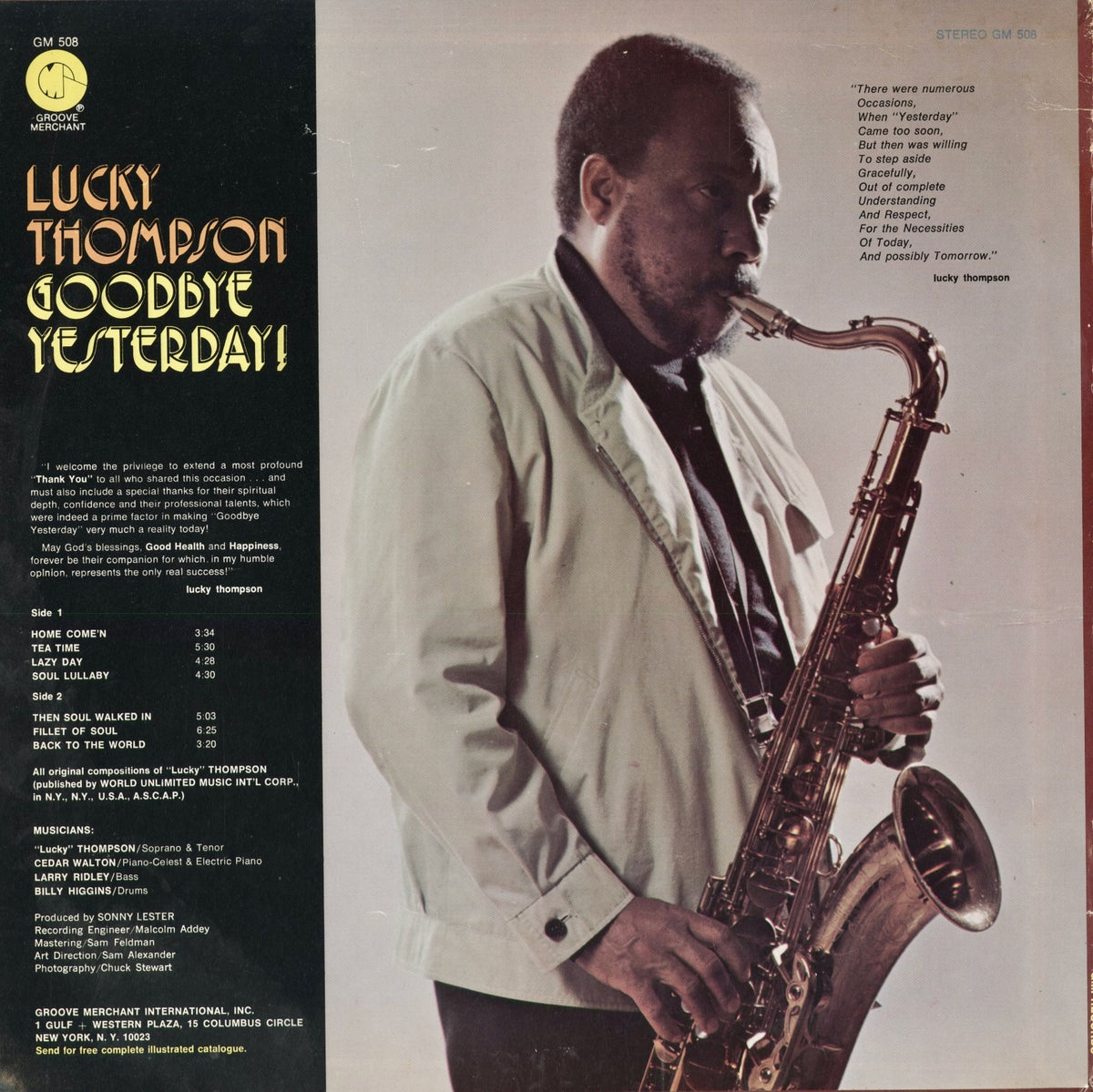 Lucky Thompson - Goodbye Yesterday (GM 508) 1973 US Groove Merchant｜中古LP
