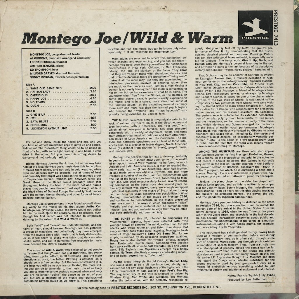 Montego Joe / モンテゴ・ジョー / Wild & Warm (PRST 7413)