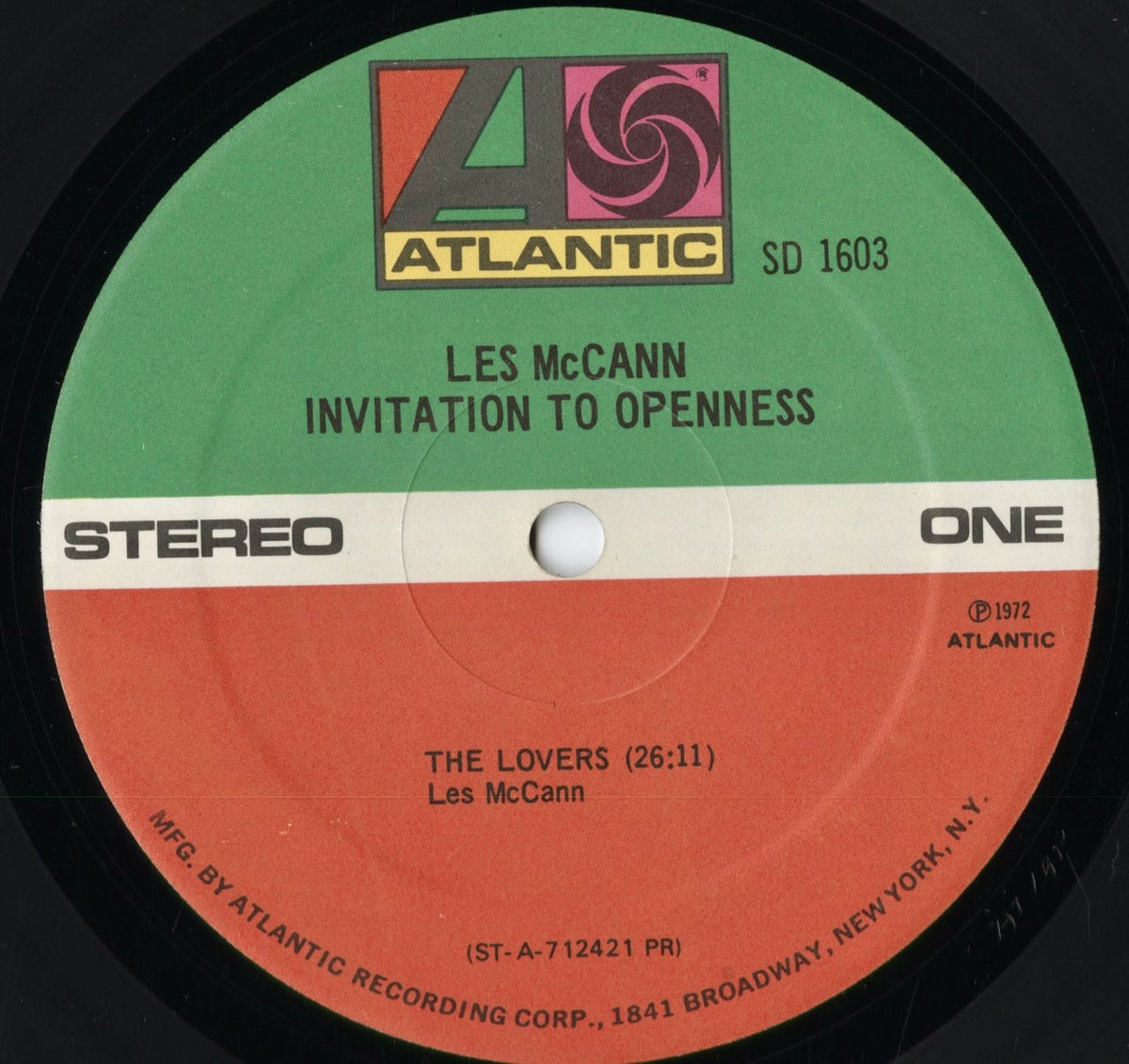 Les McCann - Invitation To Openness (SD 1603) 1972 US Atlantic｜中古LP