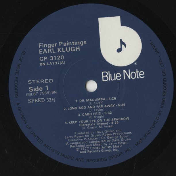 Earl Klugh - Finger Paintings (GP 3120) LP 1977 JPN Blue Note｜中古LP